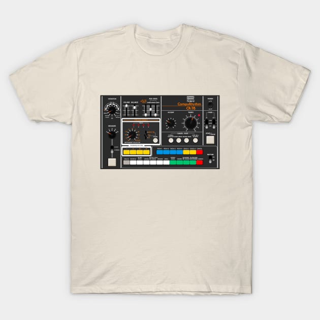 Roland CR-78 CompuRhythm Drum Machine T-Shirt by RetroFitted